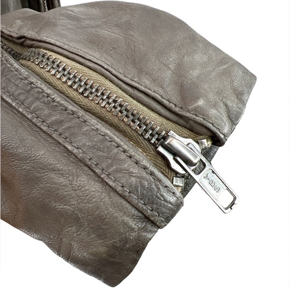 Muubaa Nassau Leather Biker Jacket in Storm Grey Moto Leather Jacket Size US 8 - Picture 10 of 13